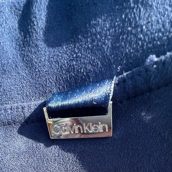 Calvin Klein Blue Suede Like Pants. Size L. - Picture 2 of 4